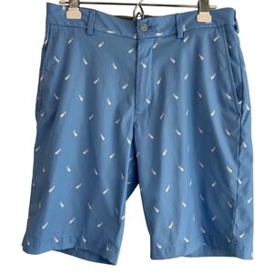 Walter Hagen Golf 11 Print Shorts Mens Light Blue Casual, size 32